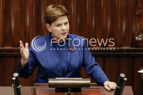  13.01.2016 WARSZAWA SEJM<br />POSIEDZENIE SEJMU VIII KADENCJI<br />N/Z PREMIER BEATA SZYDLO<br /> 