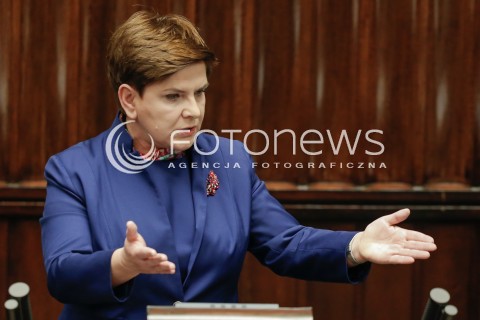  13.01.2016 WARSZAWA SEJM<br />POSIEDZENIE SEJMU VIII KADENCJI<br />N/Z PREMIER BEATA SZYDLO<br /> 