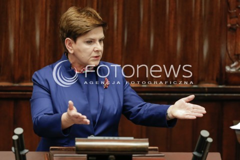  13.01.2016 WARSZAWA SEJM<br />POSIEDZENIE SEJMU VIII KADENCJI<br />N/Z PREMIER BEATA SZYDLO<br /> 