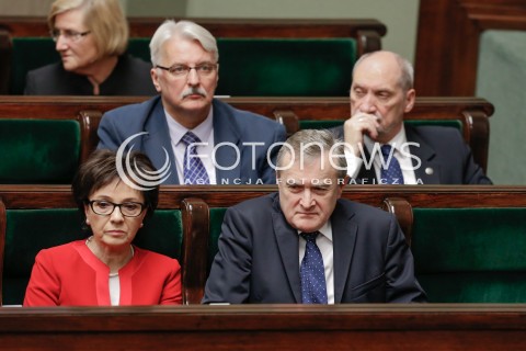  13.01.2016 WARSZAWA SEJM<br />POSIEDZENIE SEJMU VIII KADENCJI<br />N/Z PIOTR GLINSKI ELZBIETA WITEK<br /> 