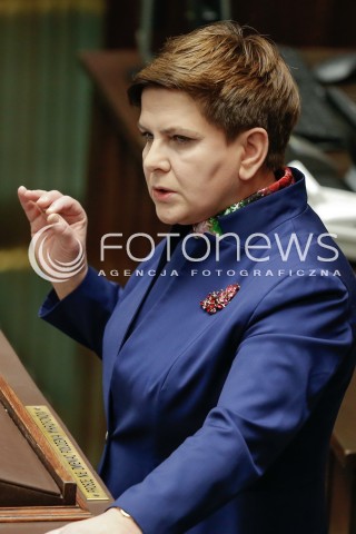  13.01.2016 WARSZAWA SEJM<br />POSIEDZENIE SEJMU VIII KADENCJI<br />N/Z PREMIER BEATA SZYDLO<br /> 