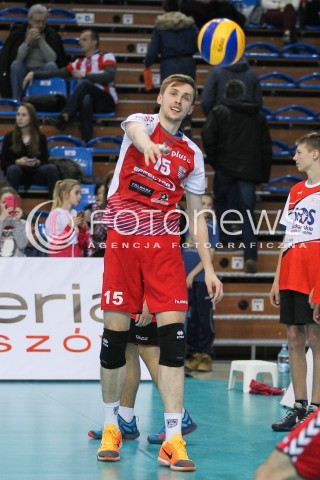  13.01.2016 RZESZOW<br />SIATKOWKA PLUSLIGA 2015/2016 MEN VOLLEYBALL POLAND POLISH PLUS LIGA LEAGUE SEASON 2015/2016<br />MECZ ASSECO RESOVIA RZESZOW - EFFECTOR KIELCE <br />N/Z MATEUSZ BIENIEK SYLWETKA <br /> 
