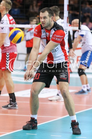  13.01.2016 RZESZOW<br />SIATKOWKA PLUSLIGA 2015/2016 MEN VOLLEYBALL POLAND POLISH PLUS LIGA LEAGUE SEASON 2015/2016<br />MECZ ASSECO RESOVIA RZESZOW - EFFECTOR KIELCE <br />N/Z DOMINIK WITCZAK SYLWETKA <br /> 