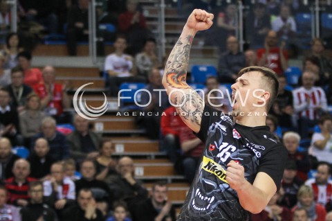 13.01.2016 RZESZOW<br />SIATKOWKA PLUSLIGA 2015/2016 MEN VOLLEYBALL POLAND POLISH PLUS LIGA LEAGUE SEASON 2015/2016<br />MECZ ASSECO RESOVIA RZESZOW - EFFECTOR KIELCE <br />N/Z KRZYSZTOF IGNACZAK SYLWETKA RADOSC EMOCJE <br /> 