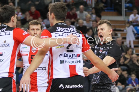  13.01.2016 RZESZOW<br />SIATKOWKA PLUSLIGA 2015/2016 MEN VOLLEYBALL POLAND POLISH PLUS LIGA LEAGUE SEASON 2015/2016<br />MECZ ASSECO RESOVIA RZESZOW - EFFECTOR KIELCE <br />N/Z KRZYSZTOF IGNACZAK RADOSC EMOCJE <br /> 