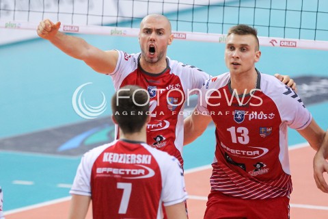  13.01.2016 RZESZOW<br />SIATKOWKA PLUSLIGA 2015/2016 MEN VOLLEYBALL POLAND POLISH PLUS LIGA LEAGUE SEASON 2015/2016<br />MECZ ASSECO RESOVIA RZESZOW - EFFECTOR KIELCE <br />N/Z IGOR VITIUK ADRIAN BUCHOWSKI RADOSC EMOCJE <br /> 