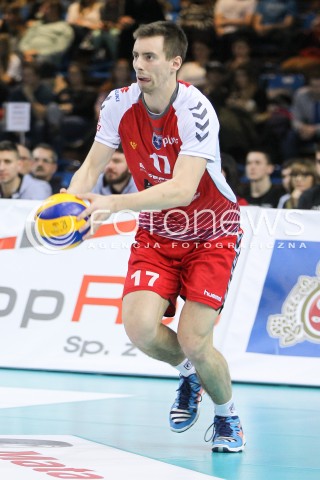  13.01.2016 RZESZOW<br />SIATKOWKA PLUSLIGA 2015/2016 MEN VOLLEYBALL POLAND POLISH PLUS LIGA LEAGUE SEASON 2015/2016<br />MECZ ASSECO RESOVIA RZESZOW - EFFECTOR KIELCE <br />N/Z JEDRZEJ MACKOWIAK SYLWETKA <br /> 