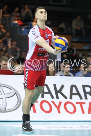  13.01.2016 RZESZOW<br />SIATKOWKA PLUSLIGA 2015/2016 MEN VOLLEYBALL POLAND POLISH PLUS LIGA LEAGUE SEASON 2015/2016<br />MECZ ASSECO RESOVIA RZESZOW - EFFECTOR KIELCE <br />N/Z ADRIAN BUCHOWSKI SYLWETKA <br /> 
