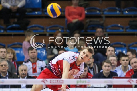  13.01.2016 RZESZOW<br />SIATKOWKA PLUSLIGA 2015/2016 MEN VOLLEYBALL POLAND POLISH PLUS LIGA LEAGUE SEASON 2015/2016<br />MECZ ASSECO RESOVIA RZESZOW - EFFECTOR KIELCE <br />N/Z ADRIAN BUCHOWSKI SYLWETKA ZAGRYWKA<br /> 