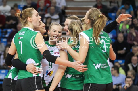  14.01.2016 RZESZOW<br />SIATKOWKA ORLEN LIGA 2015/2016 WOMEN VOLLEYBALL POLAND POLISH ORLENLIGA LEAGUE SEASON 2015/2016<br />MECZ DEVELOPRES SKYRES RZESZOW - IMPEL WROCLAW<br />N/Z AGATA SAWICKA RADOSC EMOCJE <br /> 