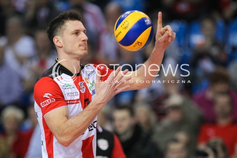  16.01.2016 RZESZOW<br />SIATKOWKA PLUSLIGA 2015/2016 MEN VOLLEYBALL POLAND POLISH PLUS LIGA LEAGUE SEASON 2015/2016<br />MECZ ASSECO RESOVIA RZESZOW - LOTOS TREFL GDANSK <br />N/Z OLIEG ACHREM ( ALEH AKHREM ) SYLWETKA <br /> 