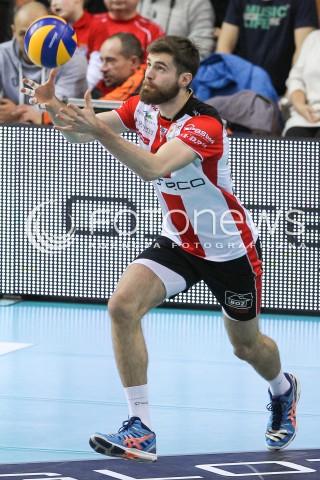  16.01.2016 RZESZOW<br />SIATKOWKA PLUSLIGA 2015/2016 MEN VOLLEYBALL POLAND POLISH PLUS LIGA LEAGUE SEASON 2015/2016<br />MECZ ASSECO RESOVIA RZESZOW - LOTOS TREFL GDANSK <br />N/Z DAWID DRYJA SYLWETKA <br /> 