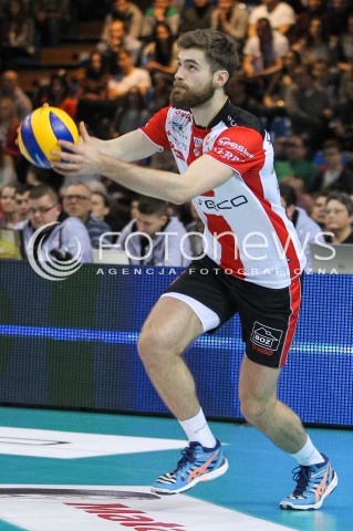  16.01.2016 RZESZOW<br />SIATKOWKA PLUSLIGA 2015/2016 MEN VOLLEYBALL POLAND POLISH PLUS LIGA LEAGUE SEASON 2015/2016<br />MECZ ASSECO RESOVIA RZESZOW - LOTOS TREFL GDANSK <br />N/Z DAWID DRYJA SYLWETKA <br /> 