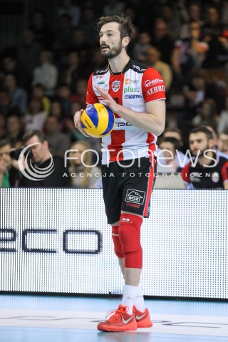  16.01.2016 RZESZOW<br />SIATKOWKA PLUSLIGA 2015/2016 MEN VOLLEYBALL POLAND POLISH PLUS LIGA LEAGUE SEASON 2015/2016<br />MECZ ASSECO RESOVIA RZESZOW - LOTOS TREFL GDANSK <br />N/Z JULIEN LYNEEL SYLWETKA <br /> 