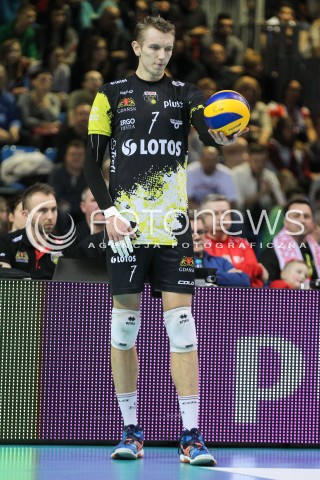  16.01.2016 RZESZOW<br />SIATKOWKA PLUSLIGA 2015/2016 MEN VOLLEYBALL POLAND POLISH PLUS LIGA LEAGUE SEASON 2015/2016<br />MECZ ASSECO RESOVIA RZESZOW - LOTOS TREFL GDANSK <br />N/Z DAMIAN SCHULZ SYLWETKA <br /> 