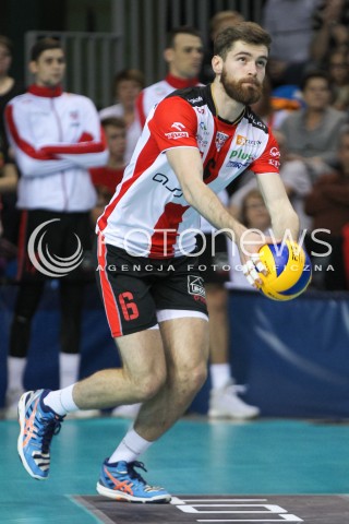  16.01.2016 RZESZOW<br />SIATKOWKA PLUSLIGA 2015/2016 MEN VOLLEYBALL POLAND POLISH PLUS LIGA LEAGUE SEASON 2015/2016<br />MECZ ASSECO RESOVIA RZESZOW - LOTOS TREFL GDANSK <br />N/Z DAWID DRYJA SYLWETKA <br /> 