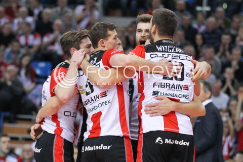  16.01.2016 RZESZOW<br />SIATKOWKA PLUSLIGA 2015/2016 MEN VOLLEYBALL POLAND POLISH PLUS LIGA LEAGUE SEASON 2015/2016<br />MECZ ASSECO RESOVIA RZESZOW - LOTOS TREFL GDANSK <br />N/Z JULIEN LYNEEL LUKAS TICHACEK DAWID DRYJA RADOSC EMOCJE CIESZYNKA<br /> 