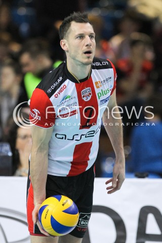  23.01.2016 RZESZOW<br />SIATKOWKA PLUSLIGA 2015/2016 MEN VOLLEYBALL POLAND POLISH PLUS LIGA LEAGUE SEASON 2015/2016<br />MECZ ASSECO RESOVIA RZESZOW - AZS CZESTOCHOWA <br />N/Z OLIEG ACHREM ( ALEH AKHREM ) SYLWETKA <br /> 