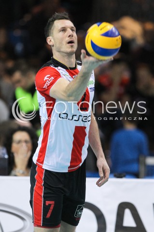  23.01.2016 RZESZOW<br />SIATKOWKA PLUSLIGA 2015/2016 MEN VOLLEYBALL POLAND POLISH PLUS LIGA LEAGUE SEASON 2015/2016<br />MECZ ASSECO RESOVIA RZESZOW - AZS CZESTOCHOWA <br />N/Z OLIEG ACHREM ( ALEH AKHREM ) SYLWETKA <br /> 