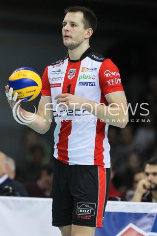  23.01.2016 RZESZOW<br />SIATKOWKA PLUSLIGA 2015/2016 MEN VOLLEYBALL POLAND POLISH PLUS LIGA LEAGUE SEASON 2015/2016<br />MECZ ASSECO RESOVIA RZESZOW - AZS CZESTOCHOWA <br />N/Z BARTOSZ KUREK SYLWETKA <br /> 