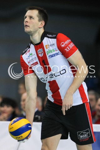  23.01.2016 RZESZOW<br />SIATKOWKA PLUSLIGA 2015/2016 MEN VOLLEYBALL POLAND POLISH PLUS LIGA LEAGUE SEASON 2015/2016<br />MECZ ASSECO RESOVIA RZESZOW - AZS CZESTOCHOWA <br />N/Z BARTOSZ KUREK SYLWETKA <br /> 