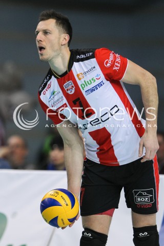  23.01.2016 RZESZOW<br />SIATKOWKA PLUSLIGA 2015/2016 MEN VOLLEYBALL POLAND POLISH PLUS LIGA LEAGUE SEASON 2015/2016<br />MECZ ASSECO RESOVIA RZESZOW - AZS CZESTOCHOWA <br />N/Z OLIEG ACHREM ( ALEH AKHREM ) SYLWETKA <br /> 