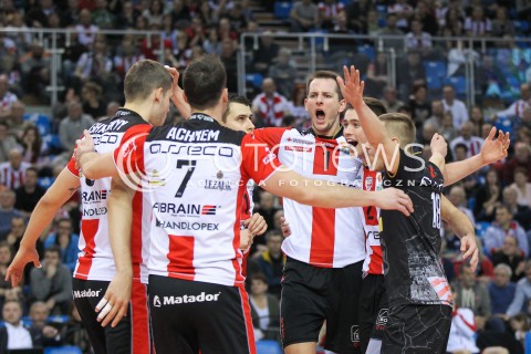  23.01.2016 RZESZOW<br />
SIATKOWKA PLUSLIGA 2015/2016 MEN VOLLEYBALL POLAND POLISH PLUS LIGA LEAGUE SEASON 2015/2016<br />
MECZ ASSECO RESOVIA RZESZOW - AZS CZESTOCHOWA <br />
N/Z BARTOSZ KUREK THOMAS JAESCHKE DAMIAN WOJTASZEK RADOSC EMOCJE <br />
 