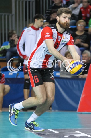  23.01.2016 RZESZOW<br />
SIATKOWKA PLUSLIGA 2015/2016 MEN VOLLEYBALL POLAND POLISH PLUS LIGA LEAGUE SEASON 2015/2016<br />
MECZ ASSECO RESOVIA RZESZOW - AZS CZESTOCHOWA <br />
N/Z DAWID DRYJA SYLWETKA <br />
 