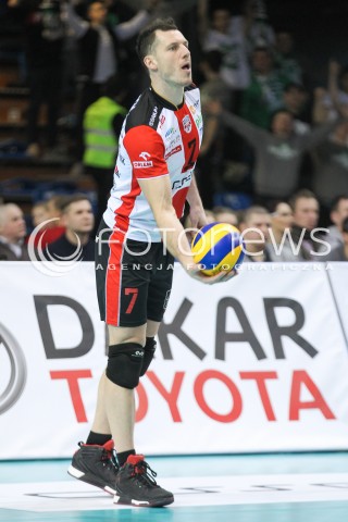  23.01.2016 RZESZOW<br />
SIATKOWKA PLUSLIGA 2015/2016 MEN VOLLEYBALL POLAND POLISH PLUS LIGA LEAGUE SEASON 2015/2016<br />
MECZ ASSECO RESOVIA RZESZOW - AZS CZESTOCHOWA <br />
N/Z OLIEG ACHREM ( ALEH AKHREM ) SYLWETKA <br />
 