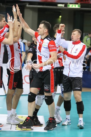  23.01.2016 RZESZOW<br />
SIATKOWKA PLUSLIGA 2015/2016 MEN VOLLEYBALL POLAND POLISH PLUS LIGA LEAGUE SEASON 2015/2016<br />
MECZ ASSECO RESOVIA RZESZOW - AZS CZESTOCHOWA <br />
N/Z OLIEG ACHREM ( ALEH AKHREM ) RADOSC MVP STATUETKA NAGRODA<br />
 