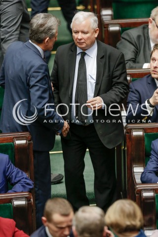  27.01.2016 WARSZAWA SEJM<br />POSIEDZENIE SEJMU VIII KADENCJI<br />N/Z STANISLAWLAWOMIR PIOTROWICZ JAROSLAW KACZYNSKI<br /> 