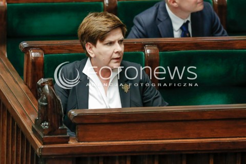  27.01.2016 WARSZAWA SEJM<br />POSIEDZENIE SEJMU VIII KADENCJI<br />N/Z PREMIER BEATA SZYDLO<br /> 