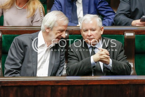  27.01.2016 WARSZAWA SEJM<br />POSIEDZENIE SEJMU VIII KADENCJI<br />N/Z JAROSLAW KACZYNSKI RYSZARD TERLECKI<br /> 