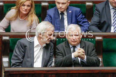  27.01.2016 WARSZAWA SEJM<br />POSIEDZENIE SEJMU VIII KADENCJI<br />N/Z JAROSLAW KACZYNSKI RYSZARD TERLECKI<br /> 