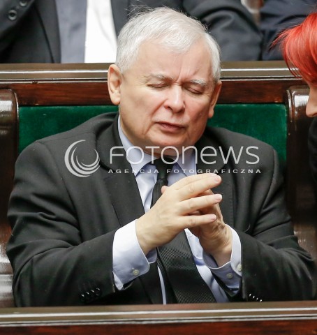  27.01.2016 WARSZAWA SEJM<br />POSIEDZENIE SEJMU VIII KADENCJI<br />N/Z JAROSLAW KACZYNSKI<br /> 