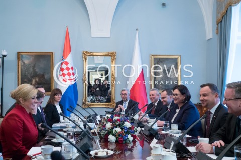  28.01.2016 WARSZAWA<br /> OFICJALNA WIZYTA PREZYDENT REPUBLIKI CHORWACJI W POLSCE<br />ROZMOWY PLENARNE  <br />N/Z PREZYDENT RP ANDRZEJ DUDA ORAZ PREZYDENT REPUBLIKI CHORWACJI KOLINDA GRABAR KITAROVIC  <br /> 