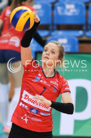  30.01.2016 RZESZOW<br />SIATKOWKA ORLEN LIGA 2015/2016 WOMEN VOLLEYBALL POLAND POLISH ORLENLIGA LEAGUE SEASON 2015/2016 <br />MECZ DEVELOPRES SKYRES RZESZOW - LEGIONOVIA LEGIONOWO <br />N/Z NATALIA GAJEWSKA SYLWETKA <br /> 