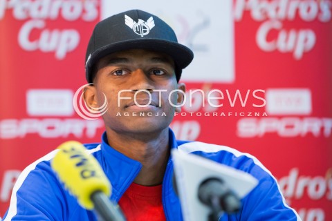  04.02.2016 LODZ <br />MITING LEKKOATLETYCZNY PEDROS CUP 2016 W ATLAS ARENIE<br />KONFERENCJA PRASOWA<br />N/Z MUTAZ ESSA BARSHIM SYLWETKA<br /> 