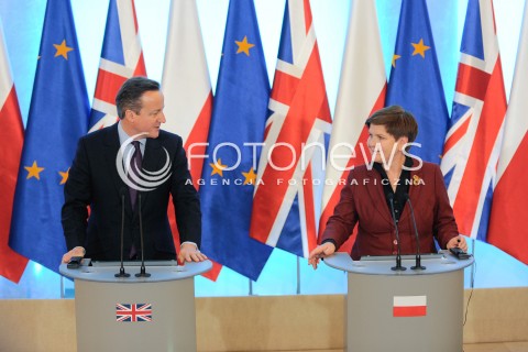  05.02.2016 WARSZAWA<br />SPOTKANIE PREZES RADY MINISTROW BEATY SZYDLO Z PREMIEREM WIELKIEJ BRYTANII DAVIDEM CAMERONEM<br />N/Z PREMIER BEATA SZYDLO PREMIER DAVID CAMERON<br /> 
