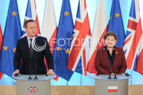  05.02.2016 WARSZAWA<br />SPOTKANIE PREZES RADY MINISTROW BEATY SZYDLO Z PREMIEREM WIELKIEJ BRYTANII DAVIDEM CAMERONEM<br />N/Z PREMIER BEATA SZYDLO PREMIER DAVID CAMERON<br /> 