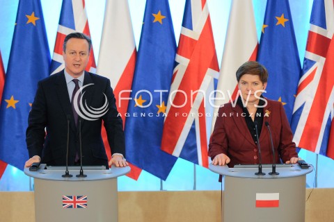  05.02.2016 WARSZAWA<br />SPOTKANIE PREZES RADY MINISTROW BEATY SZYDLO Z PREMIEREM WIELKIEJ BRYTANII DAVIDEM CAMERONEM<br />N/Z PREMIER BEATA SZYDLO PREMIER DAVID CAMERON<br /> 