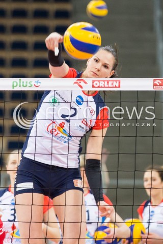  08.02.2016 LODZ SIATKOWKA ORLEN LIGA SEZON 2015/2016 WOMEN VOLLEYBALL POLISH SEASON BEEF MASTER BUDOWLANI LODZ - DEVELOPRES SKYRES RZESZOW<br />
N/Z GABRIELA POLANSKA SYLWETKA<br />
 