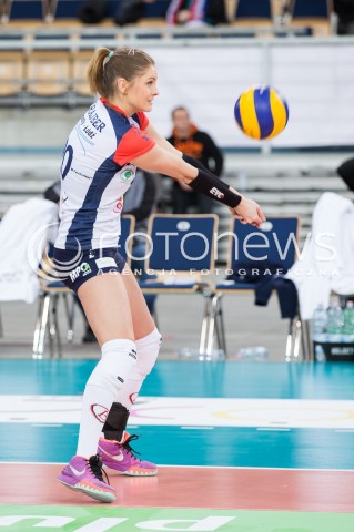  08.02.2016 LODZ SIATKOWKA ORLEN LIGA SEZON 2015/2016 WOMEN VOLLEYBALL POLISH SEASON BEEF MASTER BUDOWLANI LODZ - DEVELOPRES SKYRES RZESZOW<br />
N/Z MARTYNA GRAJBER SYLWETKA<br />
 