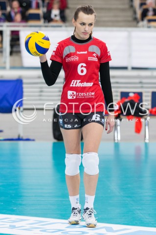  08.02.2016 LODZ SIATKOWKA ORLEN LIGA SEZON 2015/2016 WOMEN VOLLEYBALL POLISH SEASON BEEF MASTER BUDOWLANI LODZ - DEVELOPRES SKYRES RZESZOW<br />
N/Z KATARZYNA WARZOCHA SYLWETKA<br />
 
