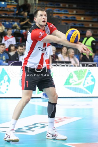  10.02.2016 RZESZOW<br />SIATKOWKA PLUSLIGA 2015/2016 MEN VOLLEYBALL POLAND POLISH PLUS LIGA LEAGUE SEASON 2015/2016<br />MECZ ASSECO RESOVIA RZESZOW - PGE SKRA BELCHATOW <br />N/Z BARTOSZ KUREK SYLWETKA <br /> 