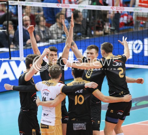  10.02.2016 RZESZOW<br />SIATKOWKA PLUSLIGA 2015/2016 MEN VOLLEYBALL POLAND POLISH PLUS LIGA LEAGUE SEASON 2015/2016<br />MECZ ASSECO RESOVIA RZESZOW - PGE SKRA BELCHATOW <br />N/Z ANDRZEJ WRONA MARIUSZ WLAZLY FACUNDO CONTE RADOSC EMOCJE <br /> 