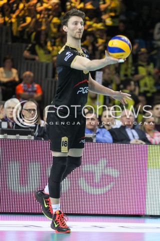  10.02.2016 RZESZOW<br />SIATKOWKA PLUSLIGA 2015/2016 MEN VOLLEYBALL POLAND POLISH PLUS LIGA LEAGUE SEASON 2015/2016<br />MECZ ASSECO RESOVIA RZESZOW - PGE SKRA BELCHATOW <br />N/Z NICOLAS MARECHAL SYLWETKA <br /> 