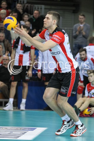  10.02.2016 RZESZOW<br />SIATKOWKA PLUSLIGA 2015/2016 MEN VOLLEYBALL POLAND POLISH PLUS LIGA LEAGUE SEASON 2015/2016<br />MECZ ASSECO RESOVIA RZESZOW - PGE SKRA BELCHATOW <br />N/Z DMYTRO PASHYTSKYY ( PASZYCKI ) SYLWETKA <br /> 