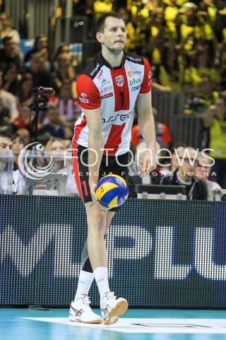  10.02.2016 RZESZOW<br />SIATKOWKA PLUSLIGA 2015/2016 MEN VOLLEYBALL POLAND POLISH PLUS LIGA LEAGUE SEASON 2015/2016<br />MECZ ASSECO RESOVIA RZESZOW - PGE SKRA BELCHATOW <br />N/Z BARTOSZ KUREK SYLWETKA <br /> 