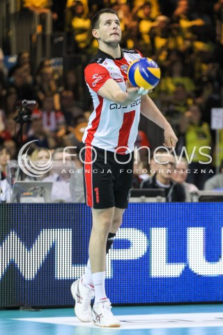  10.02.2016 RZESZOW<br />SIATKOWKA PLUSLIGA 2015/2016 MEN VOLLEYBALL POLAND POLISH PLUS LIGA LEAGUE SEASON 2015/2016<br />MECZ ASSECO RESOVIA RZESZOW - PGE SKRA BELCHATOW <br />N/Z BARTOSZ KUREK SYLWETKA <br /> 